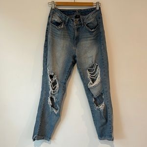 Distressed, Boyfriend style jeans